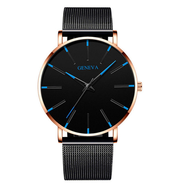 Ultra Thin Minimalist Stainless Steel Mesh Belt Men's Watch