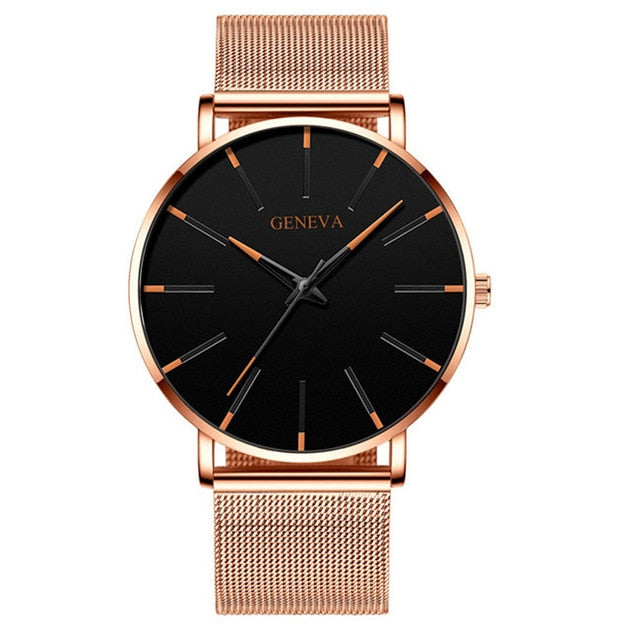 Ultra Thin Minimalist Stainless Steel Mesh Belt Men's Watch