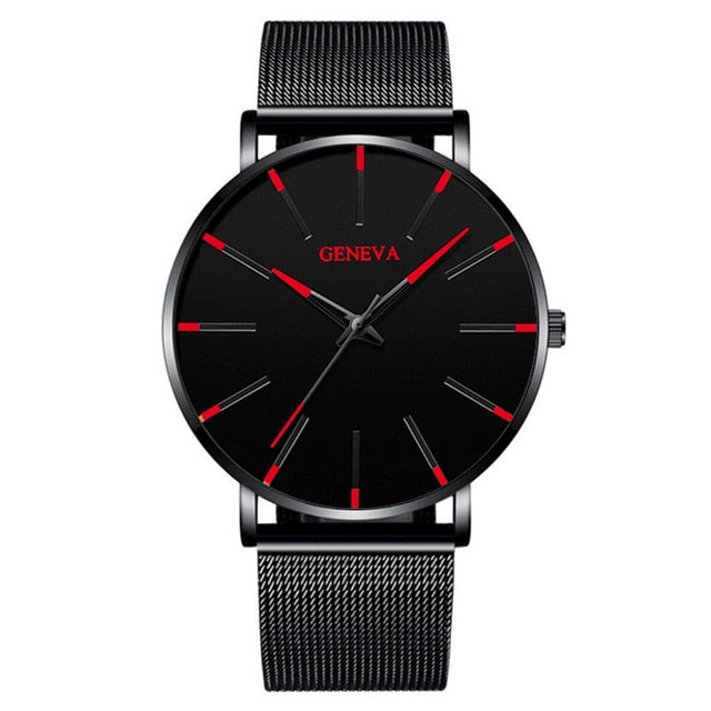 Ultra Thin Minimalist Stainless Steel Mesh Belt Men's Watch