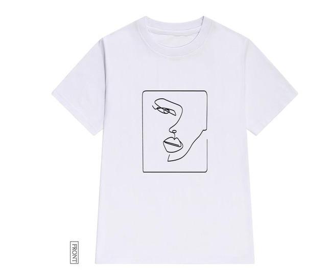 Abstract Casual Short Sleeve Cotton T-shirt