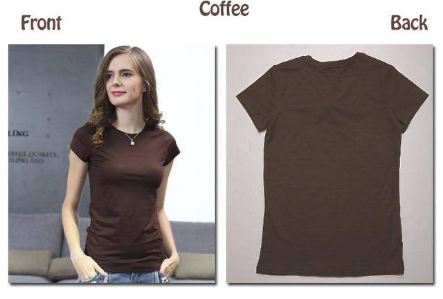 Cotton Elastic Basic Casual Plain T-shirt