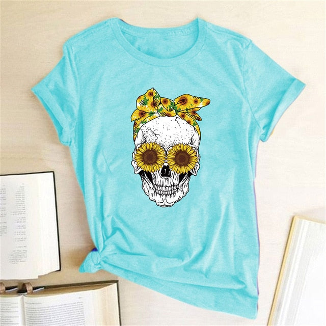 Skull Punk Casual Short Sleeve T Shirt