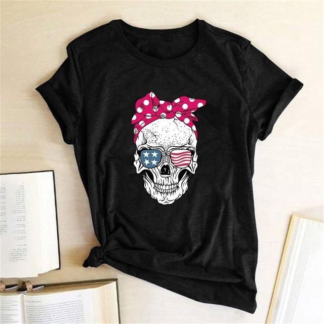 Skull Punk Casual Short Sleeve T Shirt