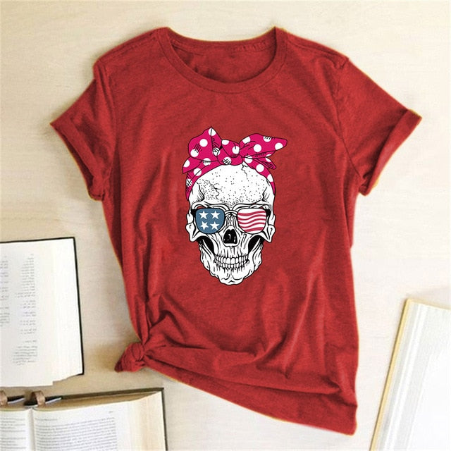 Skull Punk Casual Short Sleeve T Shirt