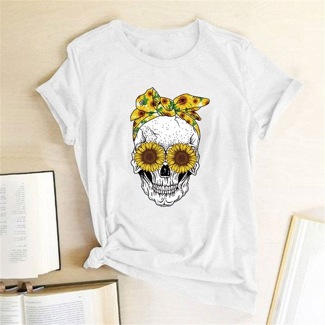 Skull Punk Casual Short Sleeve T Shirt