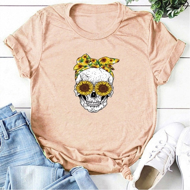 Skull Punk Casual Short Sleeve T Shirt