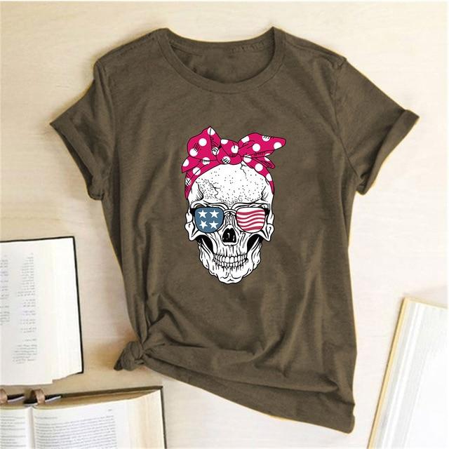 Skull Punk Casual Short Sleeve T Shirt