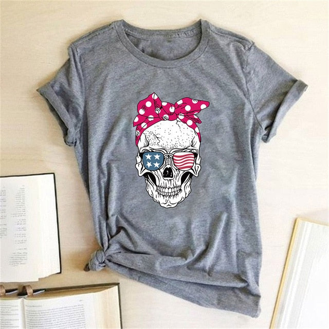 Skull Punk Casual Short Sleeve T Shirt