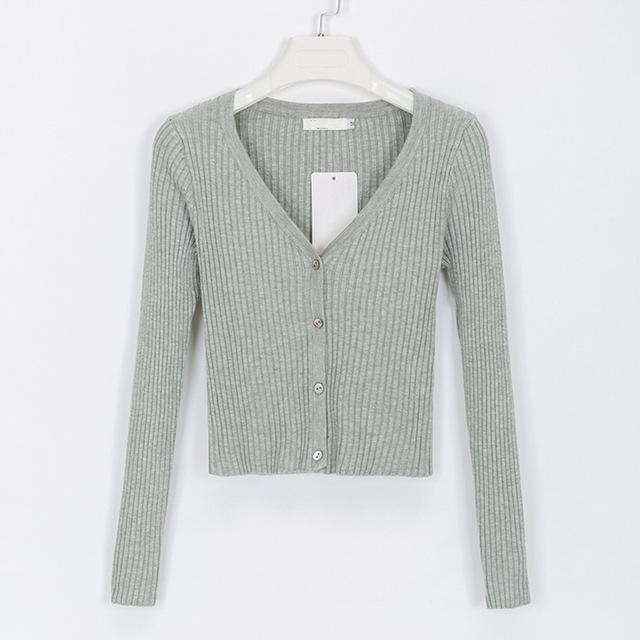 Slim Ribbed Knitted Cardigan Sweater