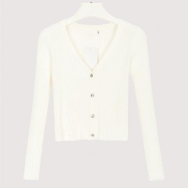 Slim Ribbed Knitted Cardigan Sweater - Stylesma