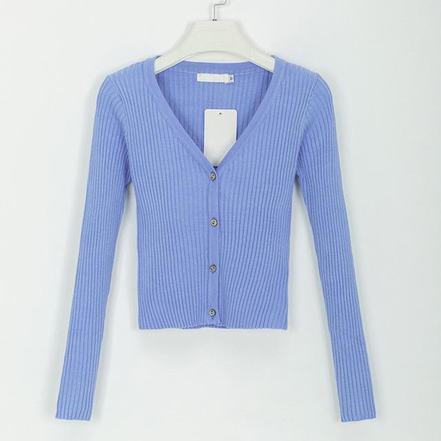 Slim Ribbed Knitted Cardigan Sweater