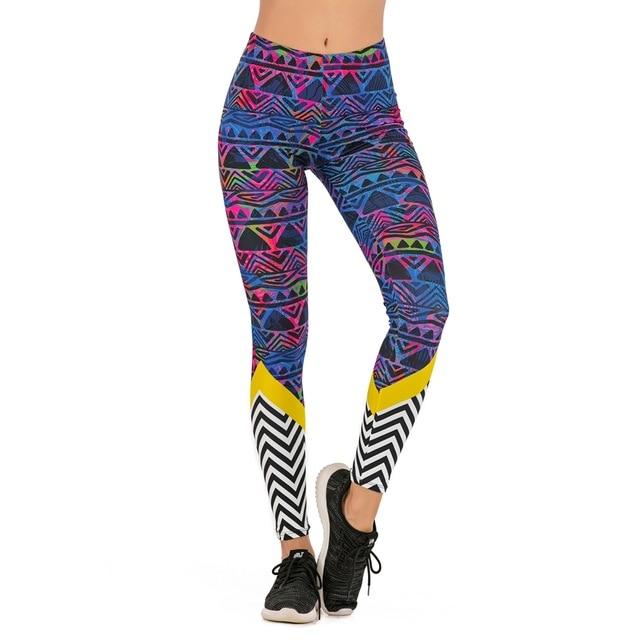 Fluorescent Tree Branch Printed High Waist Leggings