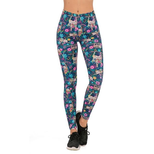 Fluorescent Tree Branch Printed High Waist Leggings