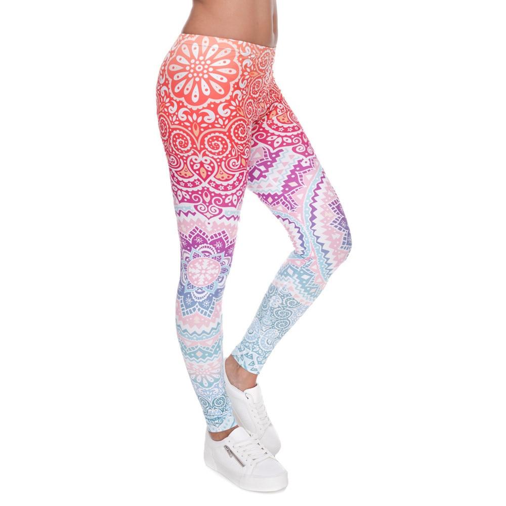 Slim High Waist Ombre Printing Aztec Legging - Stylesma