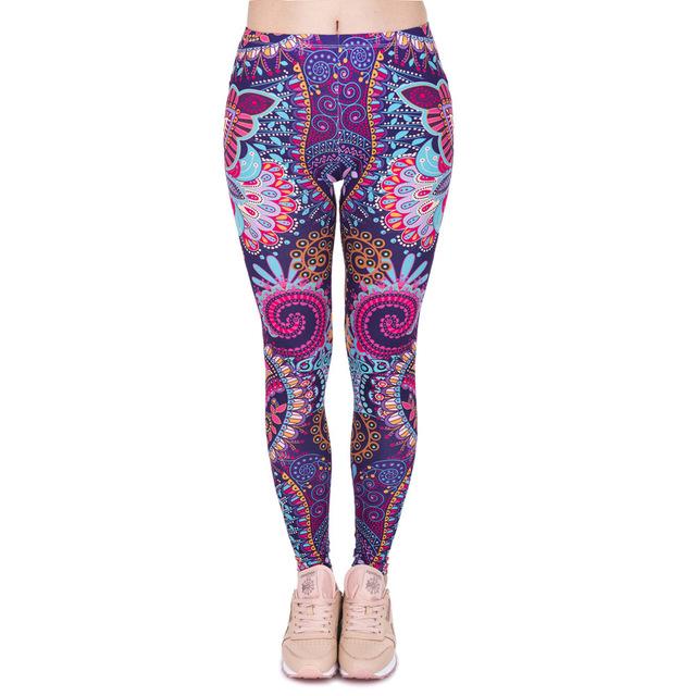 Slim High Waist Ombre Printing Aztec Legging