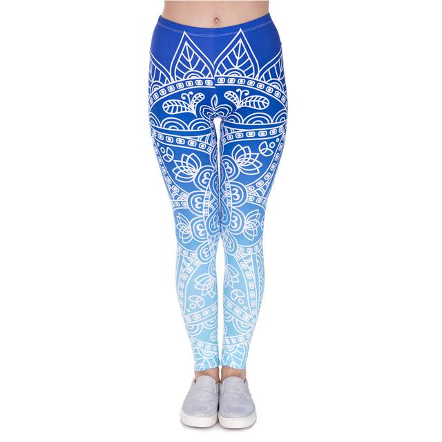 Slim High Waist Ombre Printing Aztec Legging