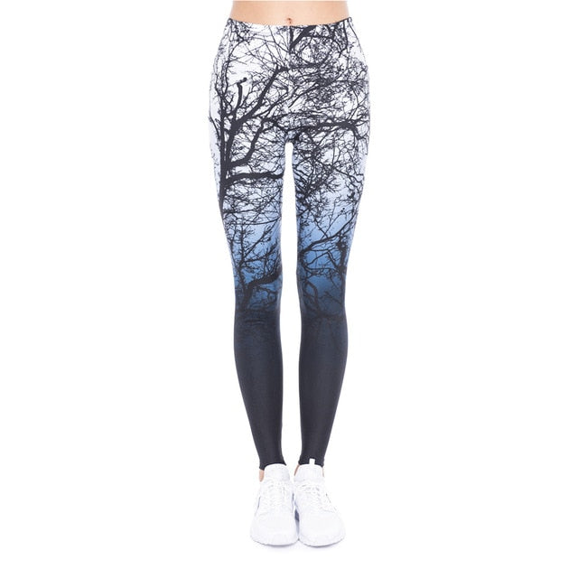 Slim High Waist Ombre Printing Aztec Legging