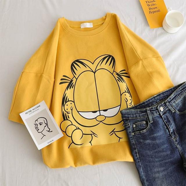 Cartoon Printed Casual Women's T-shirt