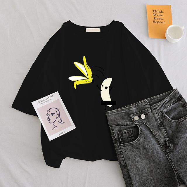 Cartoon Printed Casual Women's T-shirt