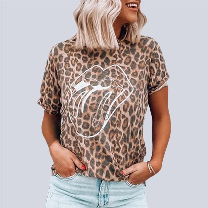 Leopard Short Sleeve Cotton T-shirt - Stylesma