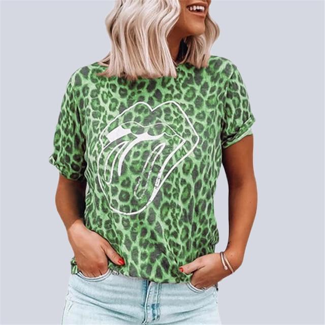 Leopard Short Sleeve Cotton T-shirt