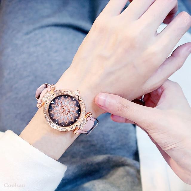 Casual Leather Quartz Bracelet set Wristwatch