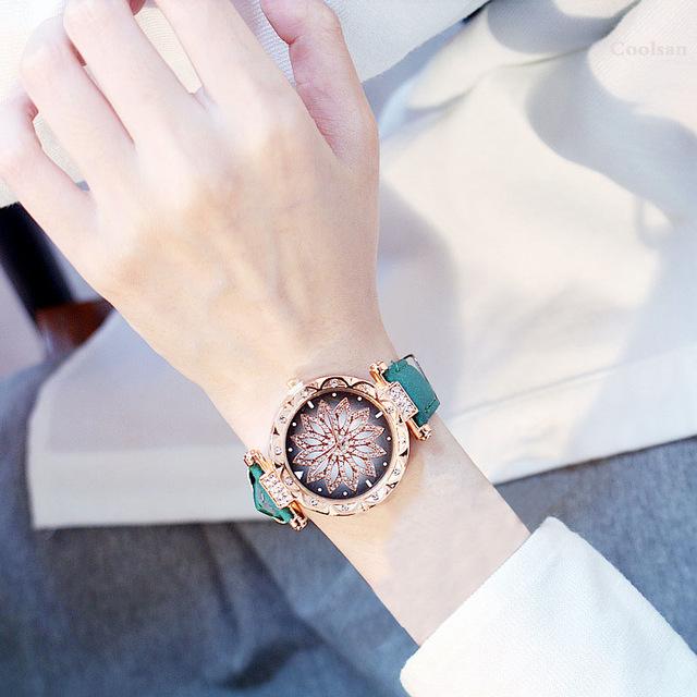 Casual Leather Quartz Bracelet set Wristwatch