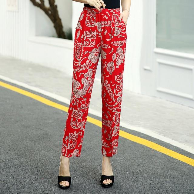 Summer Casual High Waist Pencil Pants