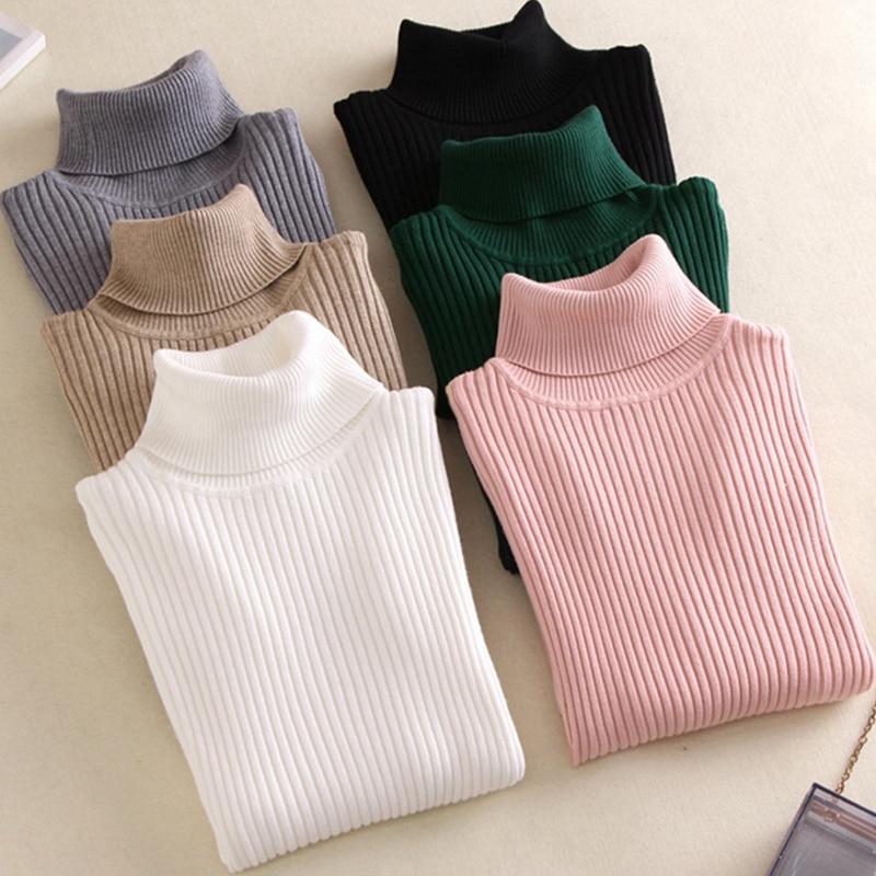 Casual Soft polo-neck Knitted Turtleneck Sweater - Stylesma
