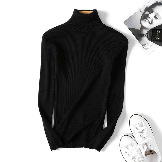 Casual Soft polo-neck Knitted Turtleneck Sweater