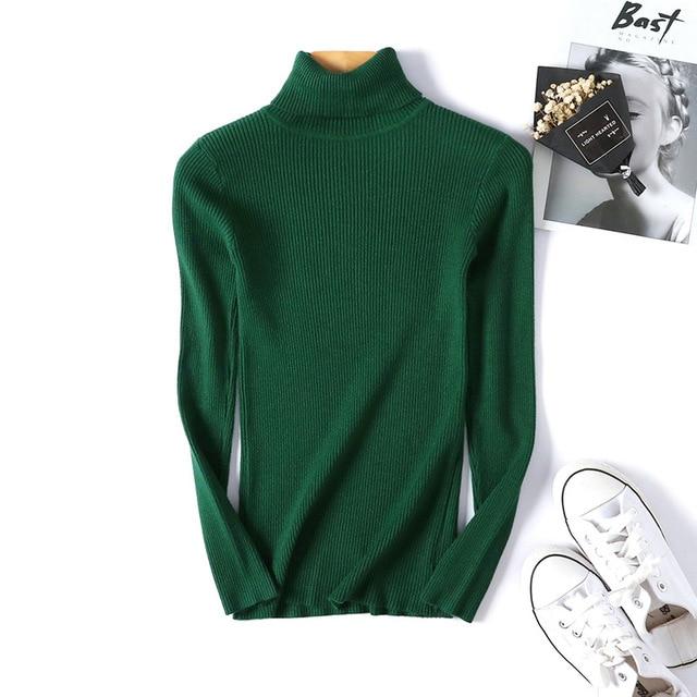 Casual Soft polo-neck Knitted Turtleneck Sweater