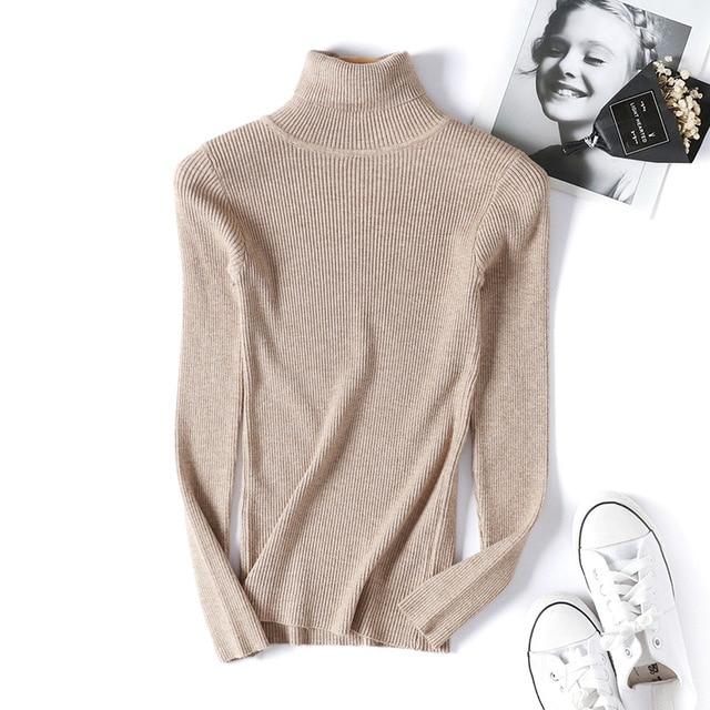Casual Soft polo-neck Knitted Turtleneck Sweater