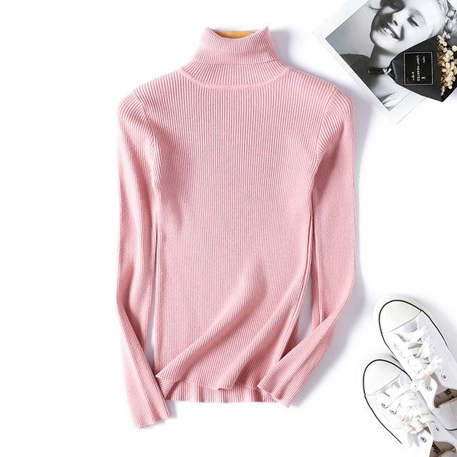 Casual Soft polo-neck Knitted Turtleneck Sweater