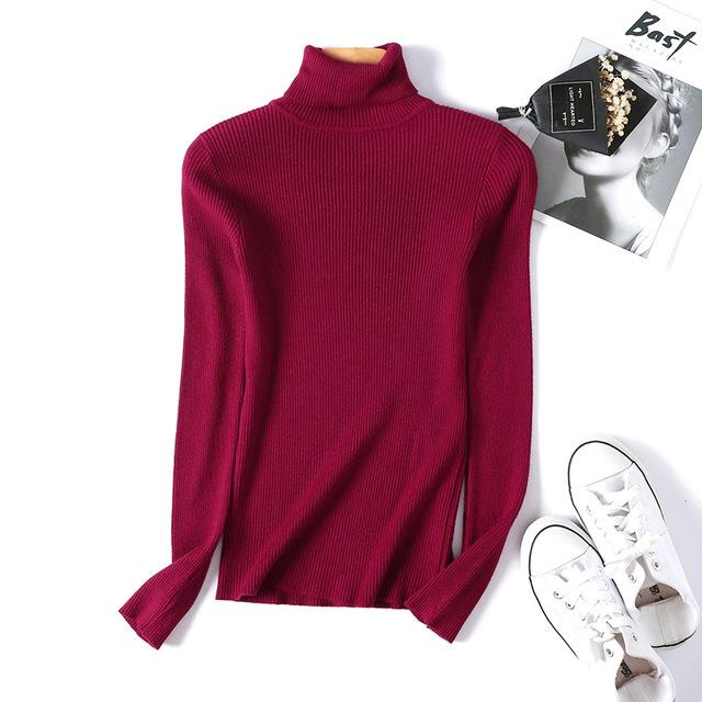 Casual Soft polo-neck Knitted Turtleneck Sweater - Stylesma