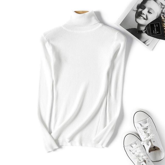 Casual Soft polo-neck Knitted Turtleneck Sweater