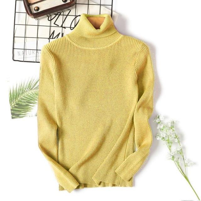 Casual Soft polo-neck Knitted Turtleneck Sweater