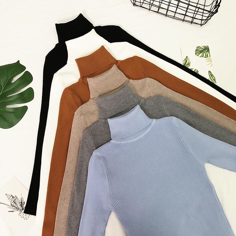 Knitted Cotton Pullover Turtleneck Sweater - Stylesma