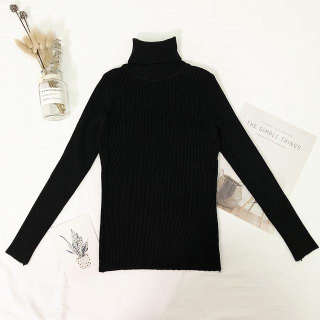 Knitted Cotton Pullover Turtleneck Sweater - Stylesma