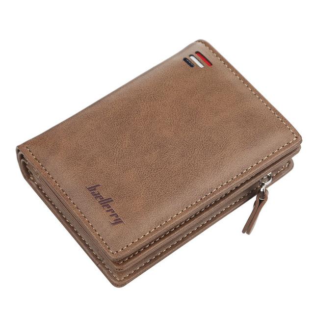 Luxury Leather Short Wallet With Coin Pocket