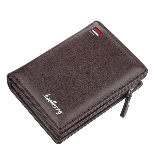 Luxury Leather Short Wallet With Coin Pocket