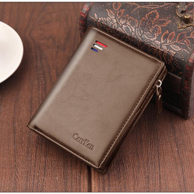 Luxury Leather Short Wallet With Coin Pocket