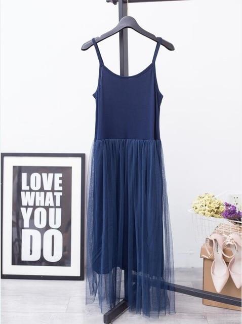 Sleeveless Off Shoulder Loose Mesh Patchwork Dress