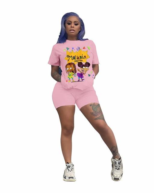 Summer Two Piece Fitness Biker Shorts Set & Lounge Set - Stylesma