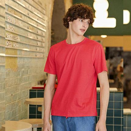 Simple O Neck Stretch Solid Short Sleeve T shirt