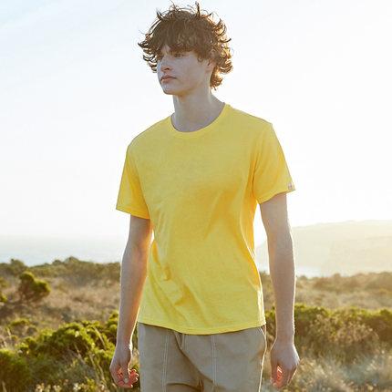 Simple O Neck Stretch Solid Short Sleeve T shirt