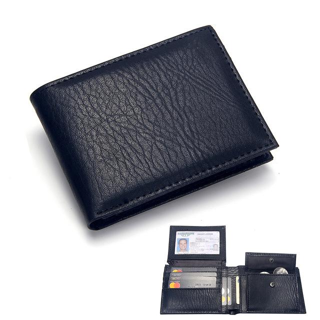 Pu Leather Bifold Solid Slim Wallet