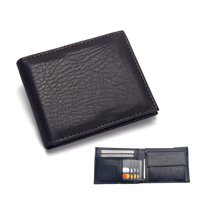 Pu Leather Bifold Solid Slim Wallet